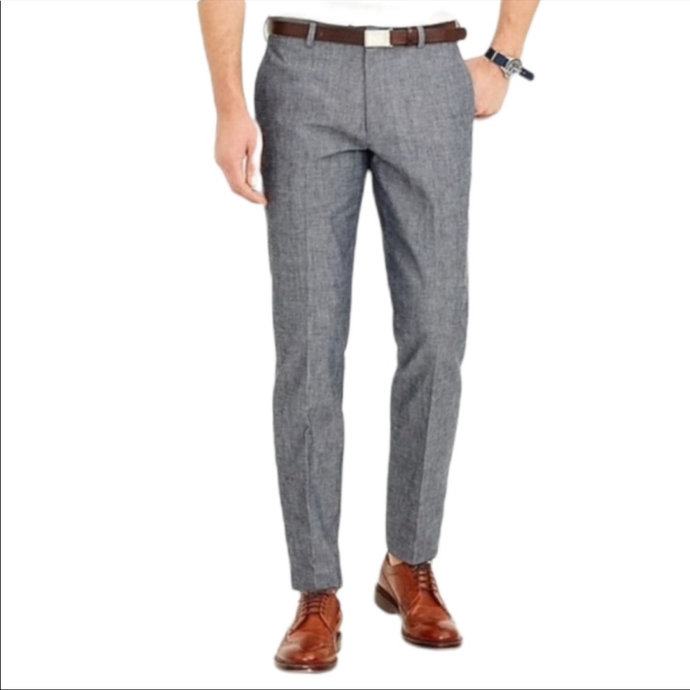 J. Crew Ludlow Slim Pants Japanese Chambray, Size 32 x 29.5/30 (Tailored)